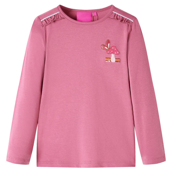 Kinder-Langarmshirt Himbeerrosa 116