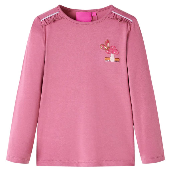 Kinder-Langarmshirt Himbeerrosa 140