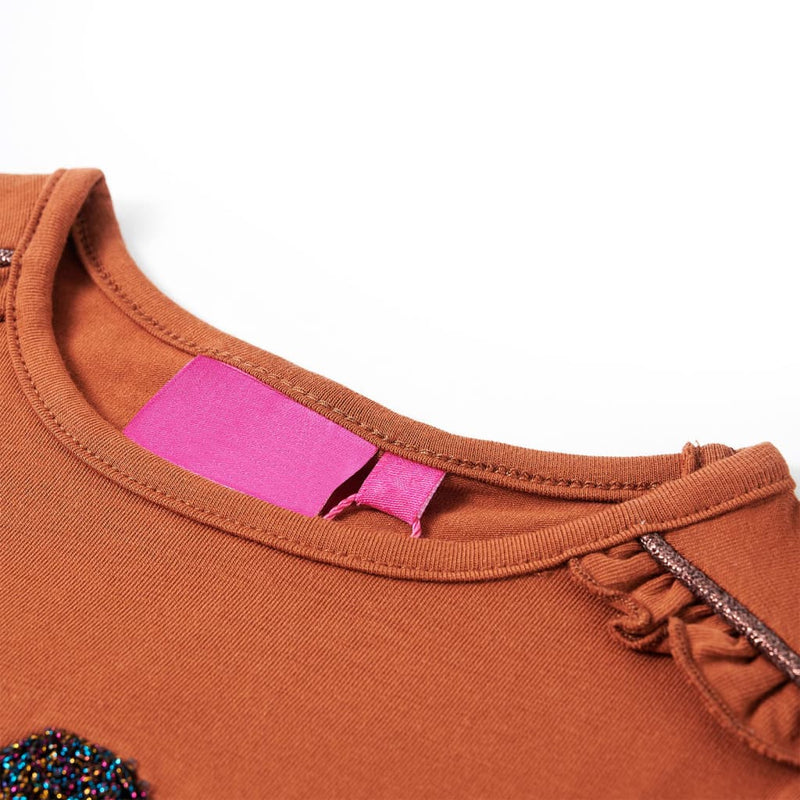 Kinder-Langarmshirt Cognac 116