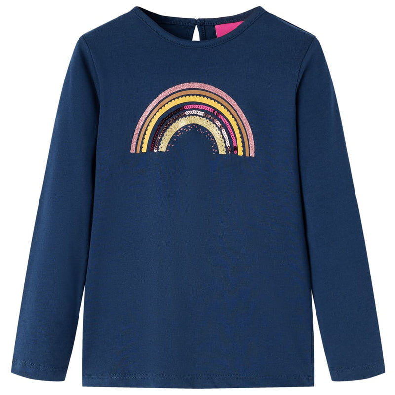 Kinder-Langarmshirt Marineblau 92