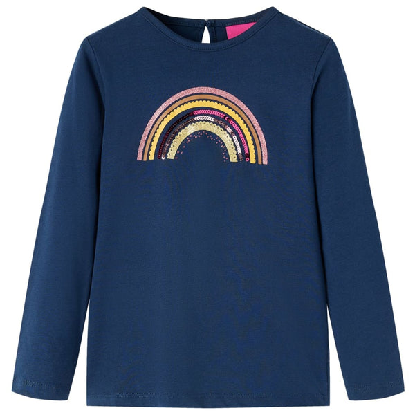 Kinder-Langarmshirt Marineblau 140