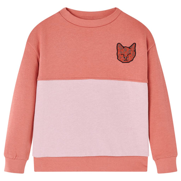 Kinder-Sweatshirt mit Farbblock Rosa 116