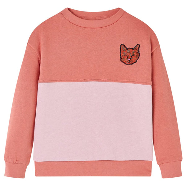 Kinder-Sweatshirt mit Farbblock Rosa 140