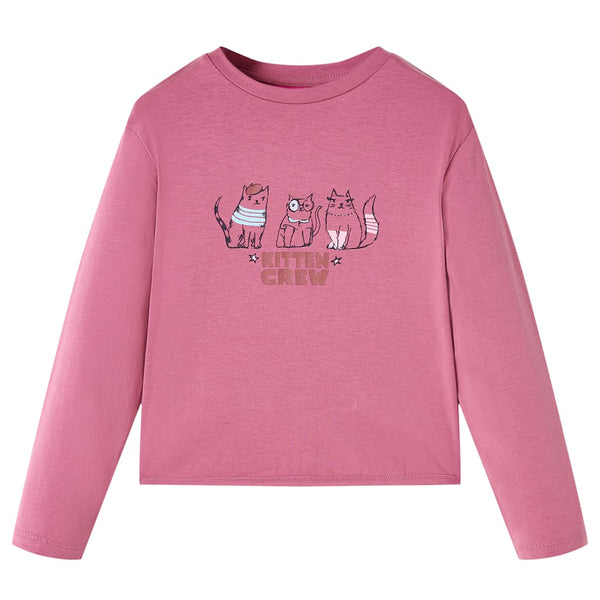 Kinder-Langarmshirt Himbeerrosa 104