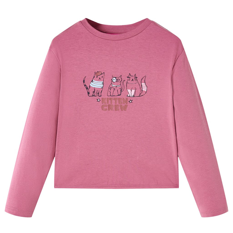 Kinder-Langarmshirt Himbeerrosa 116