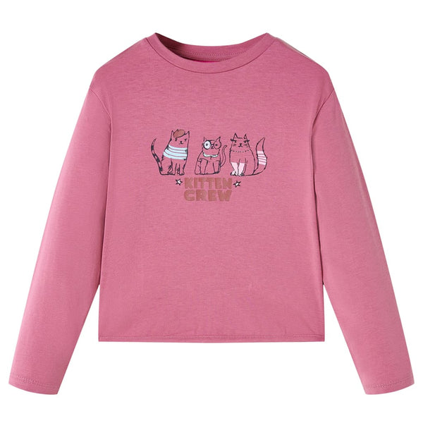 Kinder-Langarmshirt Himbeerrosa 128