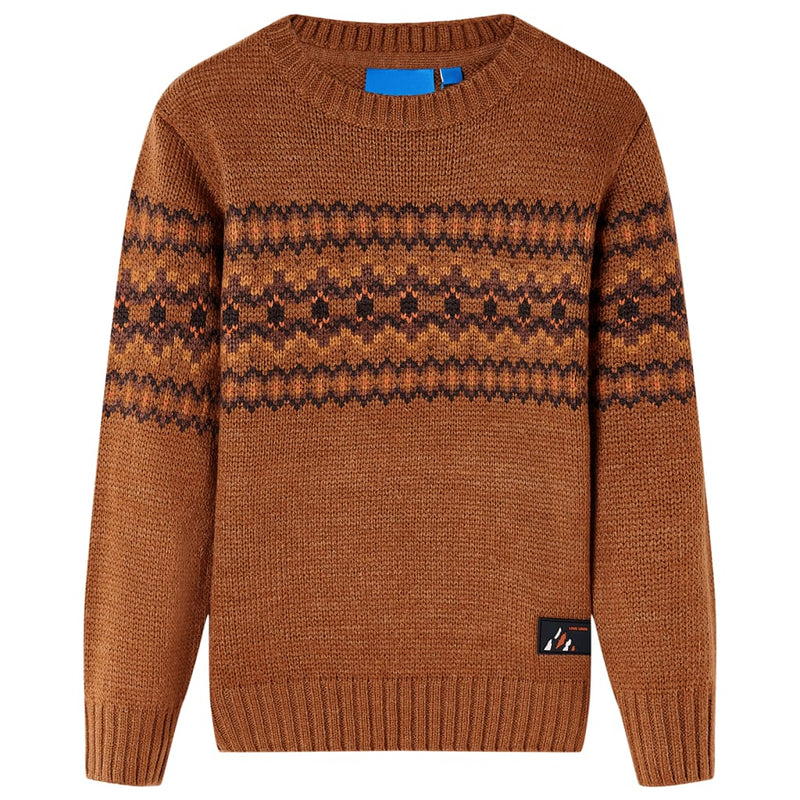 Kinderpullover Gestrickt Cognac 104