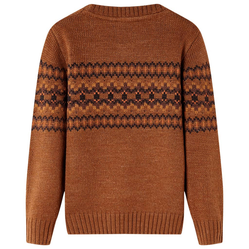 Kinderpullover Gestrickt Cognac 104