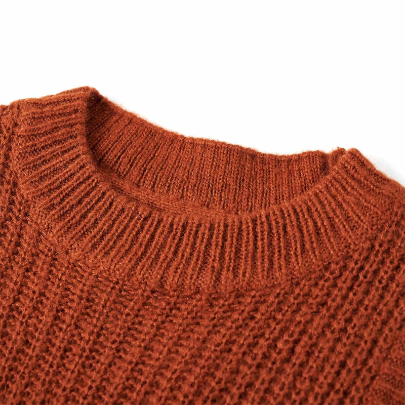 Kinder-Pulloverweste Gestrickt Cognac 116