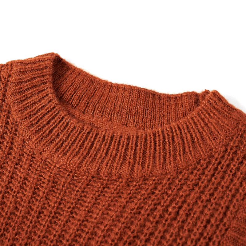 Kinder-Pulloverweste Gestrickt Cognac 128