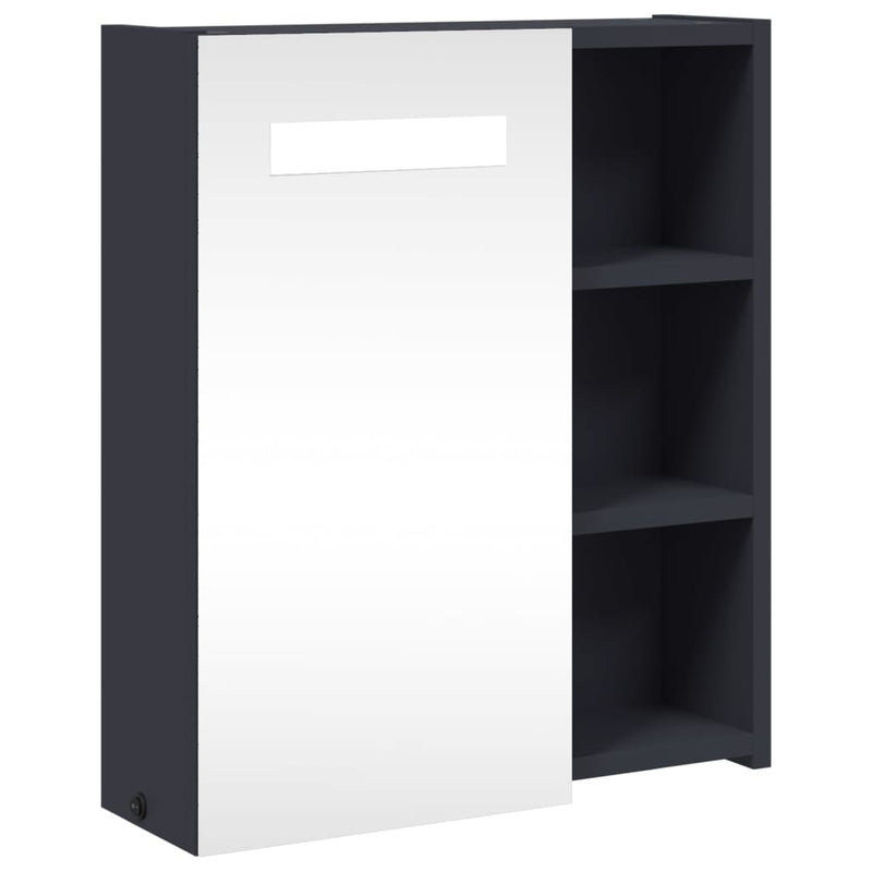 Spiegelschrank mit LED-Beleuchtung Grau 45x13x52 cm