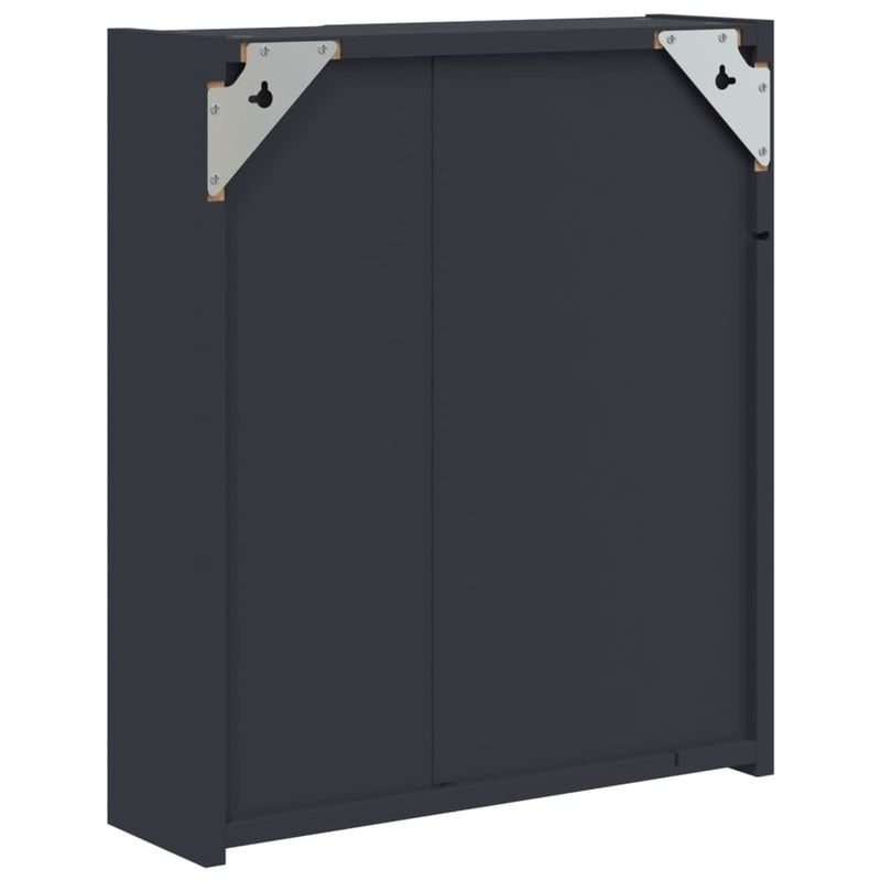 Spiegelschrank mit LED-Beleuchtung Grau 45x13x52 cm