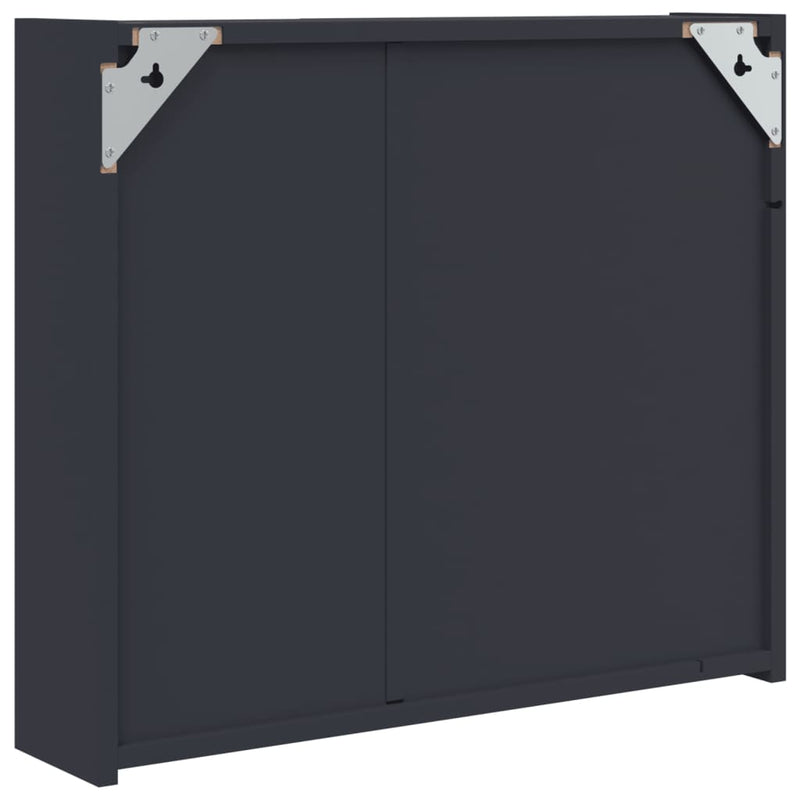 Spiegelschrank mit LED-Beleuchtung Grau 60x13x52 cm