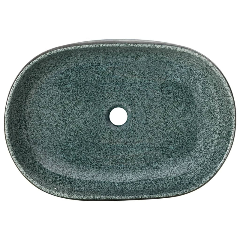 Aufsatzwaschbecken Türkis Oval 59x40x14 cm Keramik