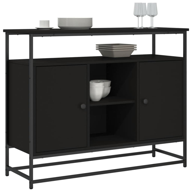 Sideboard Schwarz 100x35x80 cm Holzwerkstoff