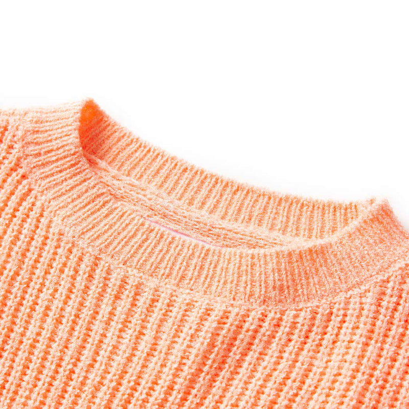 Kinderpullover Gestrickt Hellorange 92