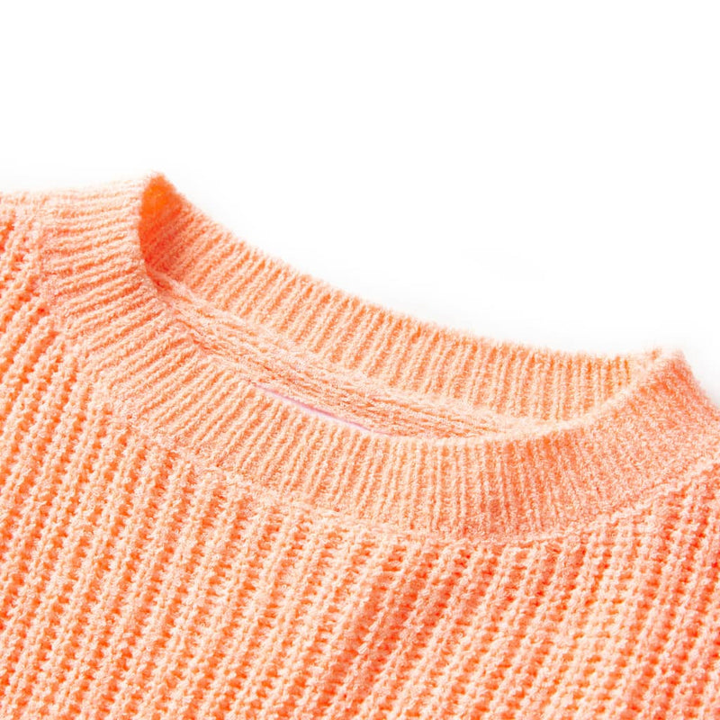 Kinderpullover Gestrickt Hellorange 128