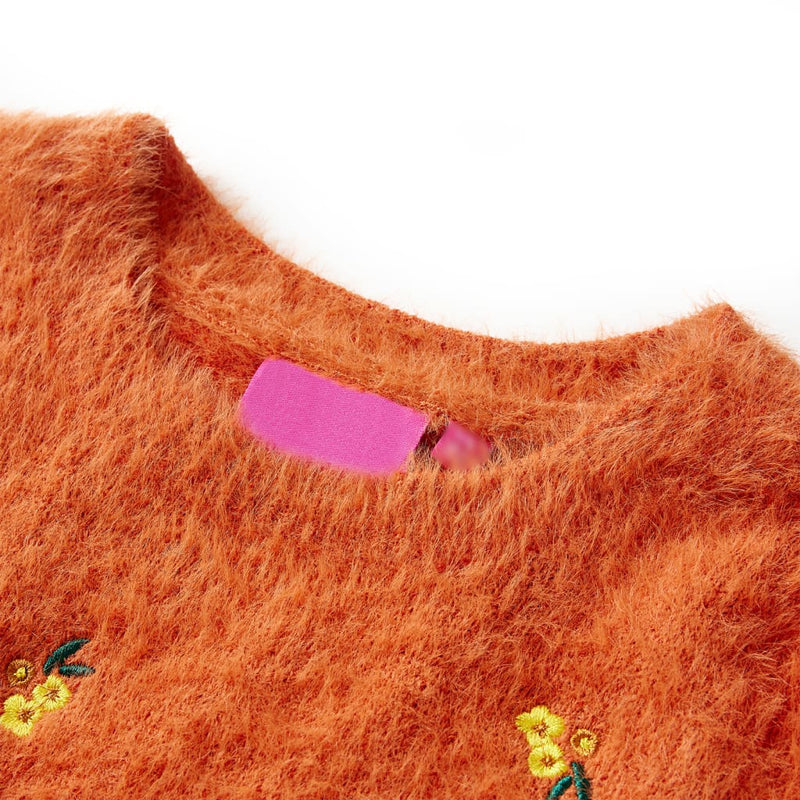 Kinderpullover Gestrickt Dunkelorange 92