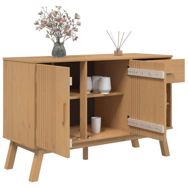 Sideboard OLDEN Braun 114x43x73,5 cm Massivholz Kiefer