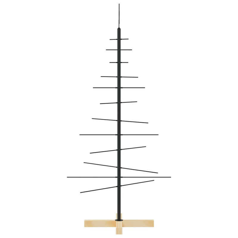 Weihnachtsbaum Metall mit Holzständer Schwarz 120 cm