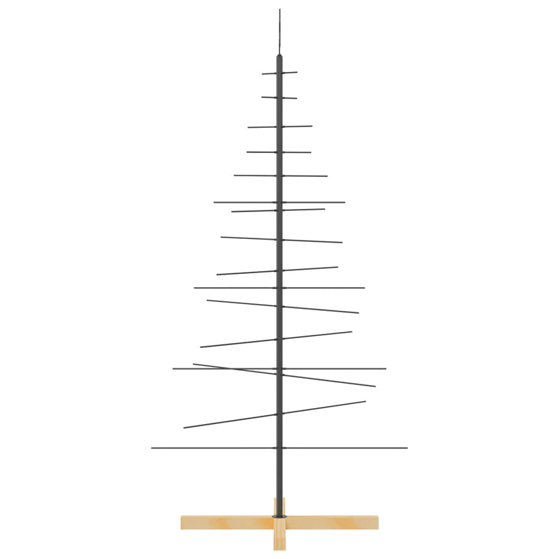 Weihnachtsbaum Metall mit Holzständer Schwarz 150 cm