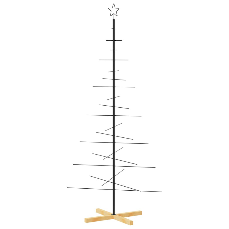 Weihnachtsbaum Metall mit Holzständer Schwarz 180 cm