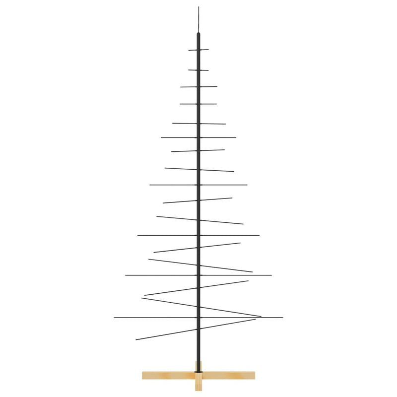 Weihnachtsbaum Metall mit Holzständer Schwarz 180 cm