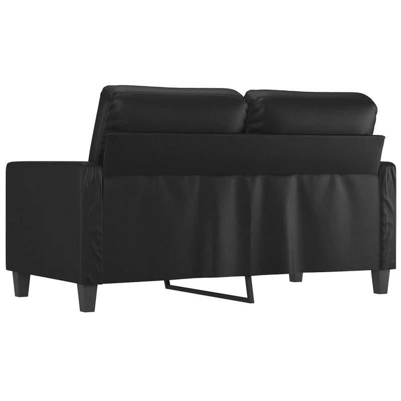 2-Sitzer-Sofa Schwarz 120 cm Kunstleder