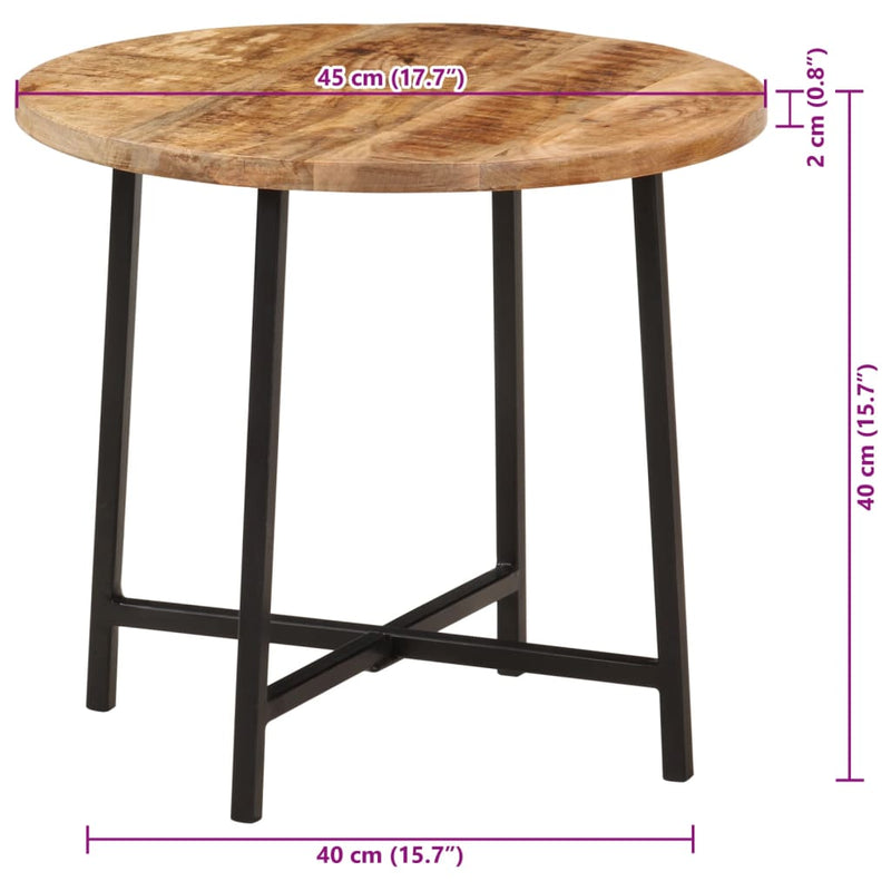 Couchtisch 45x45x40 cm Massivholz Mango und Eisen