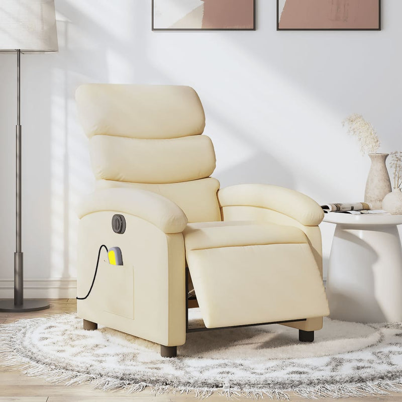 Massagesessel Elektrisch Creme Stoff