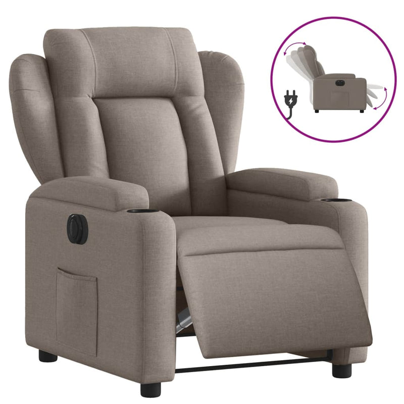 Relaxsessel Elektrisch Taupe Stoff