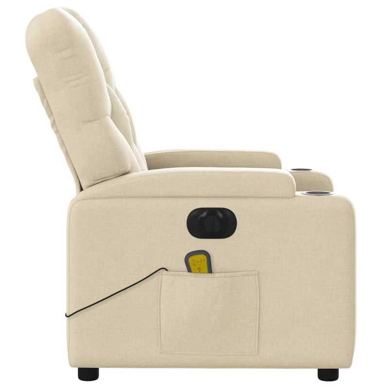 Massagesessel Elektrisch Creme Stoff