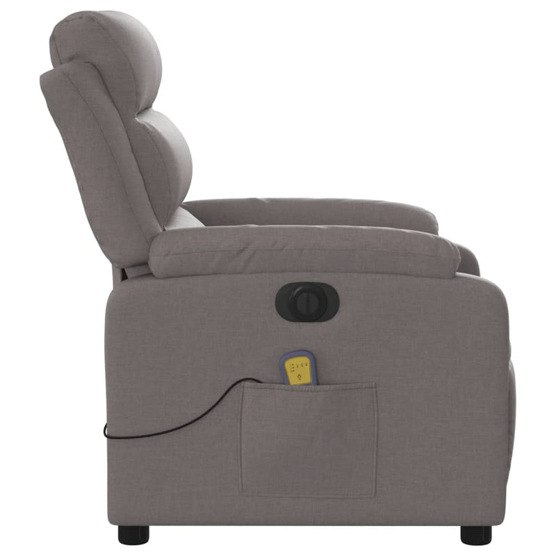 Massagesessel Elektrisch Taupe Stoff