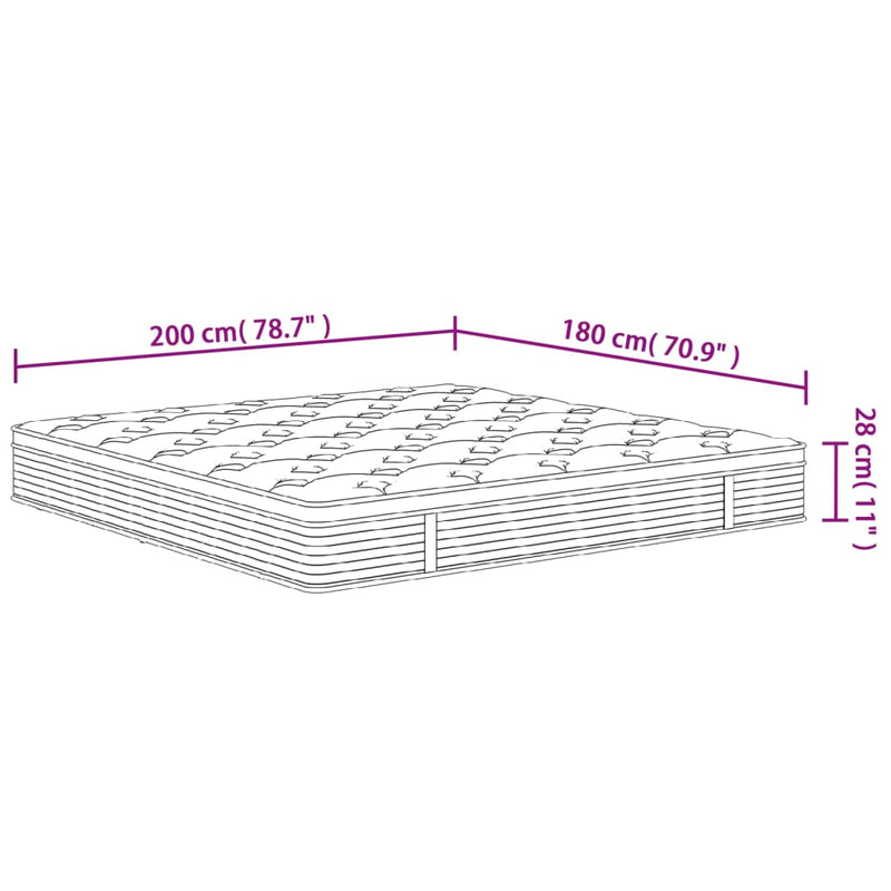 Matratze Taschenfederkern Medium Plus 180x200 cm