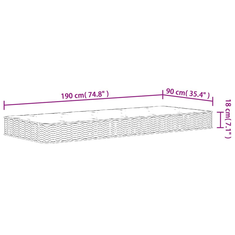 Matratze Bonnell-Federkern Mittel 90x190 cm