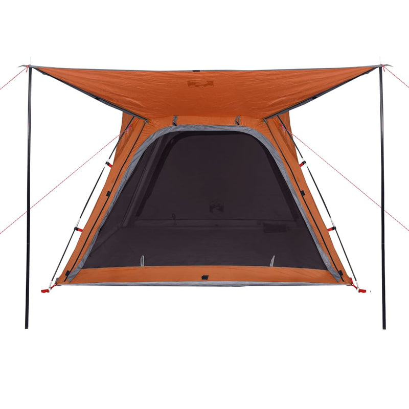 Campingzelt 4 Personen Grau und Orange Quick Release Wasserfest