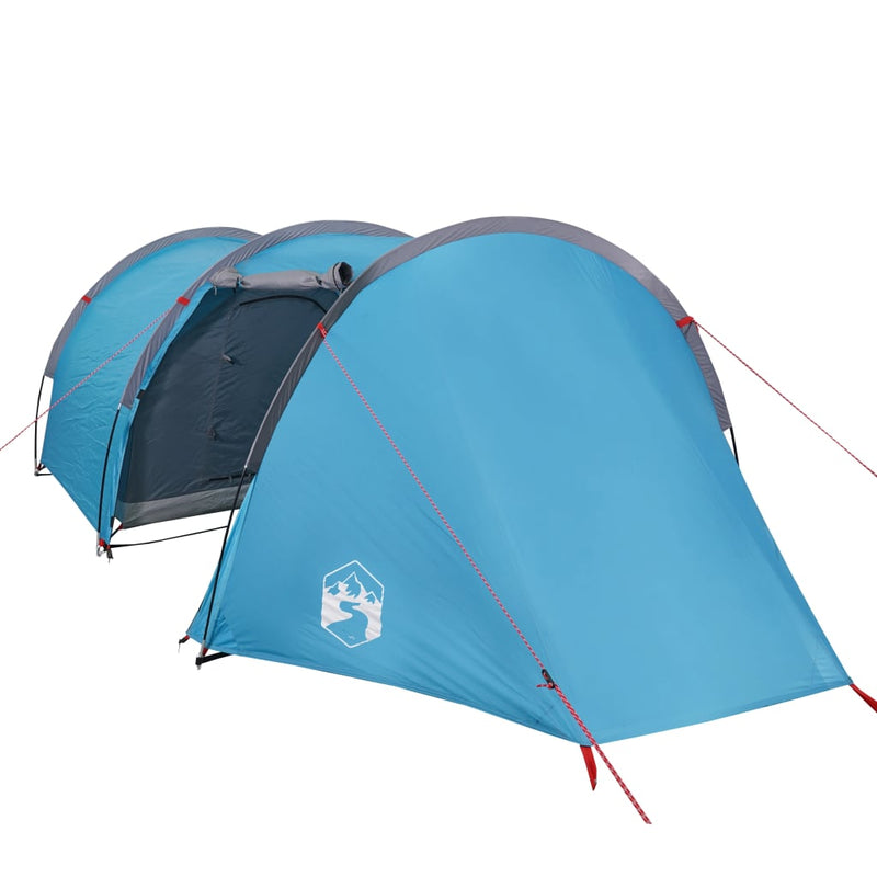 Campingzelt 4 Personen Blau 405x170x106 cm 185T Taft