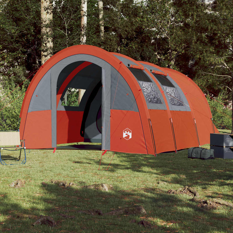 Campingzelt 4 Personen Grau & Orange 483x340x193 cm 185T Taft