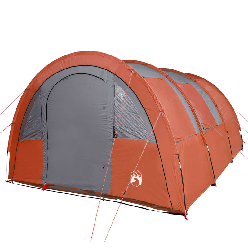 Campingzelt 4 Personen Grau & Orange 483x340x193 cm 185T Taft