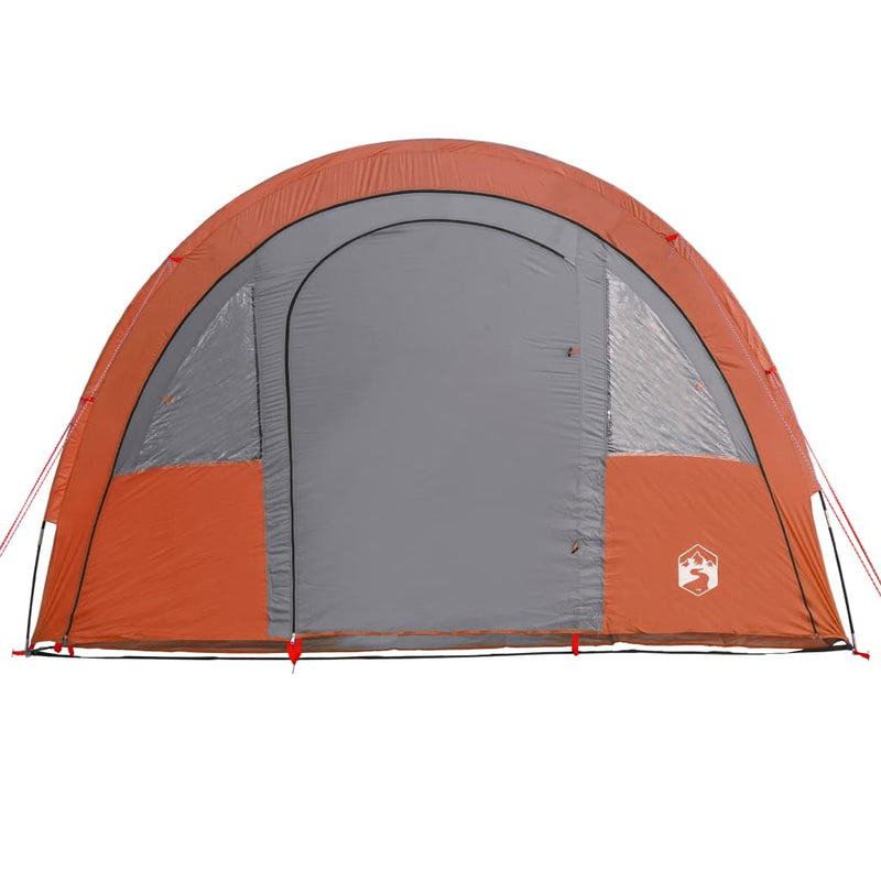 Campingzelt 4 Personen Grau & Orange 483x340x193 cm 185T Taft