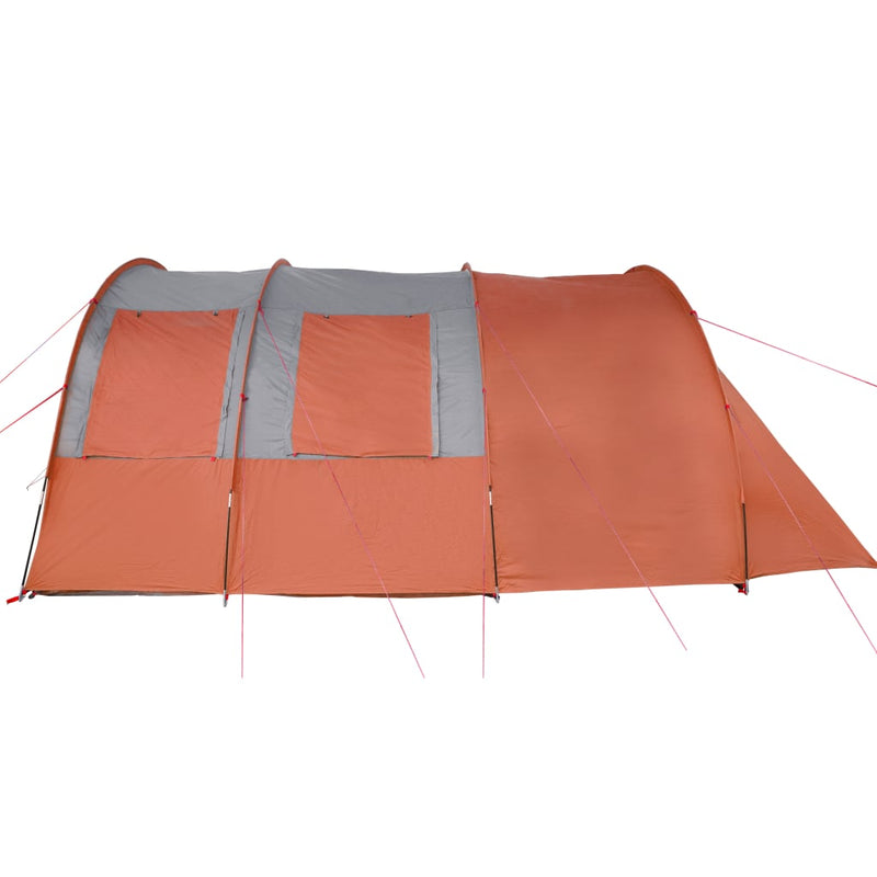 Campingzelt 4 Personen Grau & Orange 483x340x193 cm 185T Taft