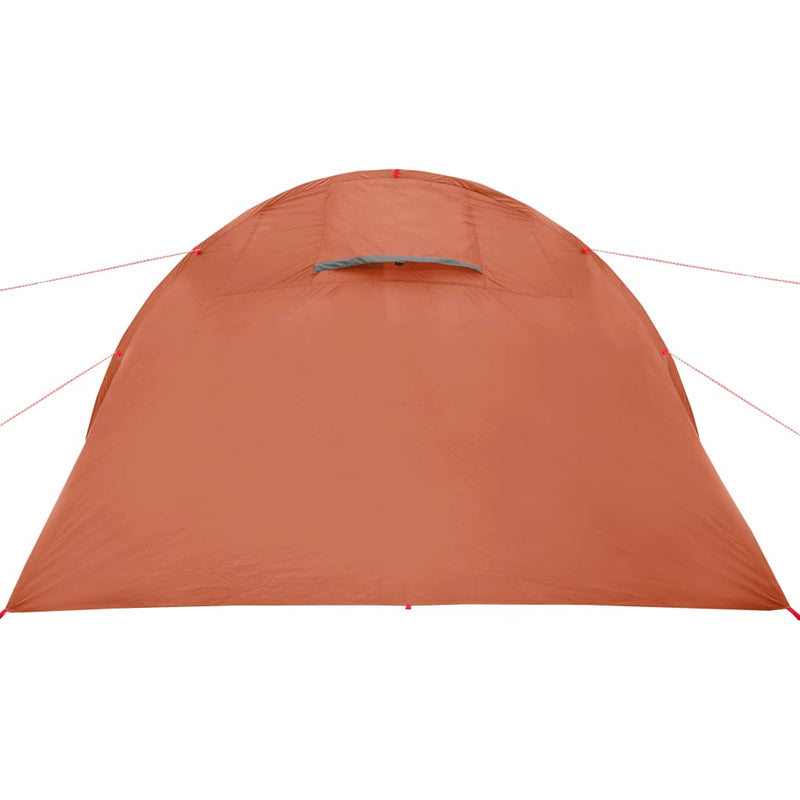 Campingzelt 4 Personen Grau & Orange 483x340x193 cm 185T Taft