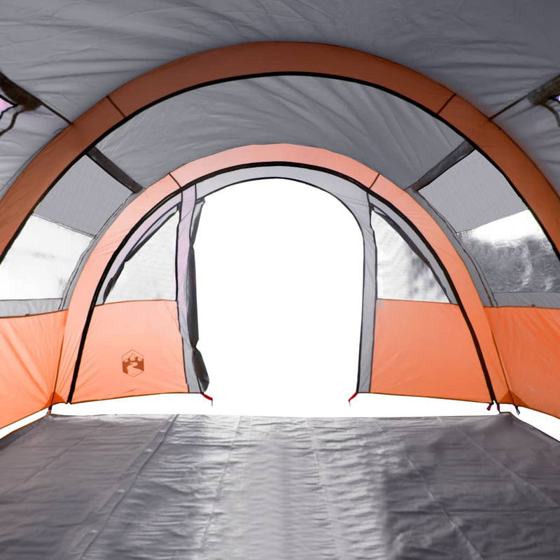 Campingzelt 4 Personen Grau & Orange 483x340x193 cm 185T Taft