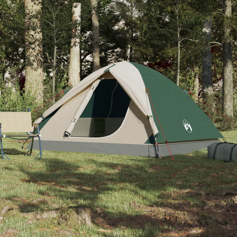 Campingzelt 3 Personen Grün 240x217x120 cm 190T Taft