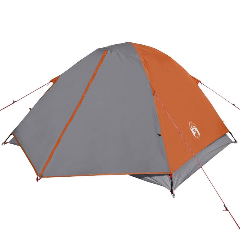 Campingzelt 3 Personen Grau & Orange 240x217x120 cm 190T Taft