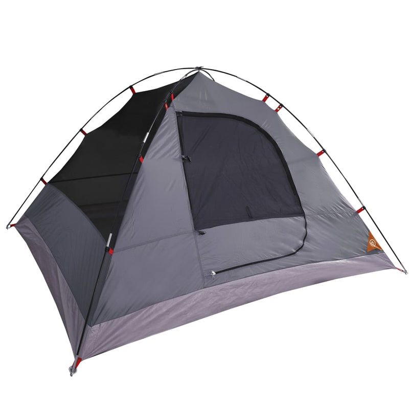 Campingzelt 3 Personen Grau & Orange 240x217x120 cm 190T Taft