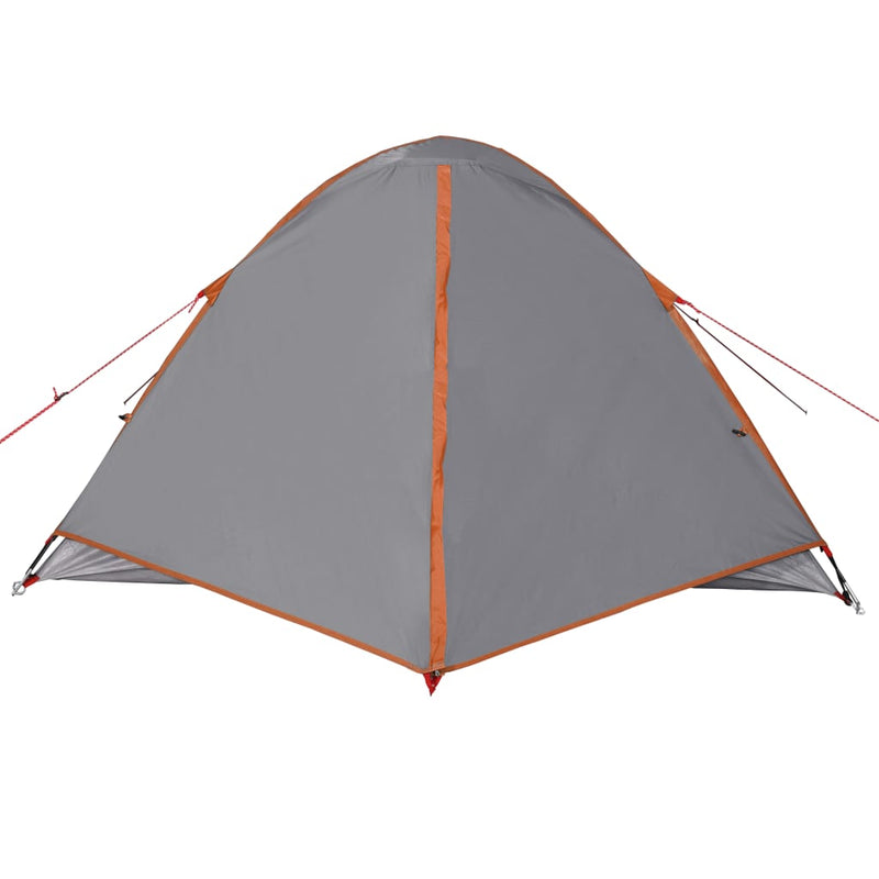 Campingzelt 3 Personen Grau & Orange 240x217x120 cm 190T Taft