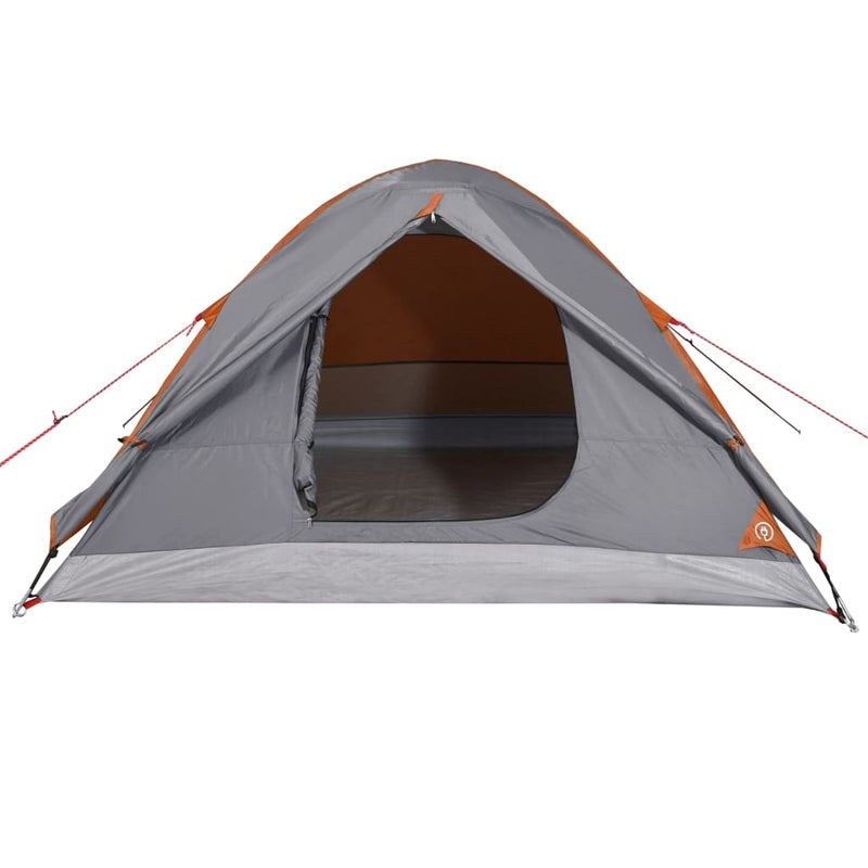 Campingzelt 3 Personen Grau & Orange 240x217x120 cm 190T Taft