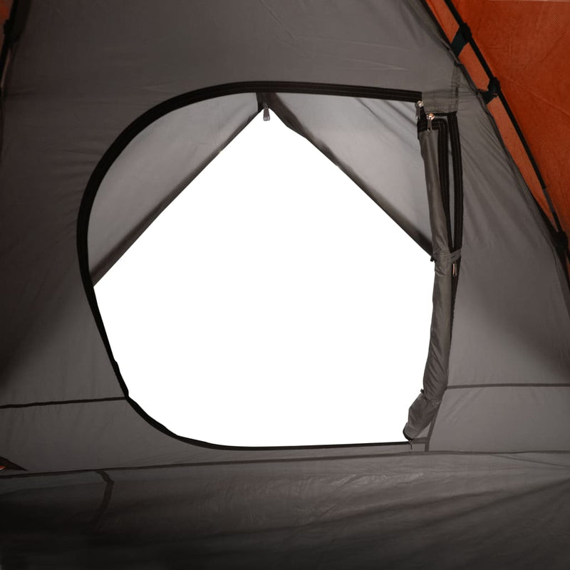 Campingzelt 3 Personen Grau & Orange 240x217x120 cm 190T Taft