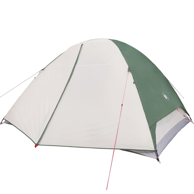 Campingzelt 6 Personen Grün 348x340x190 cm 190T Taft